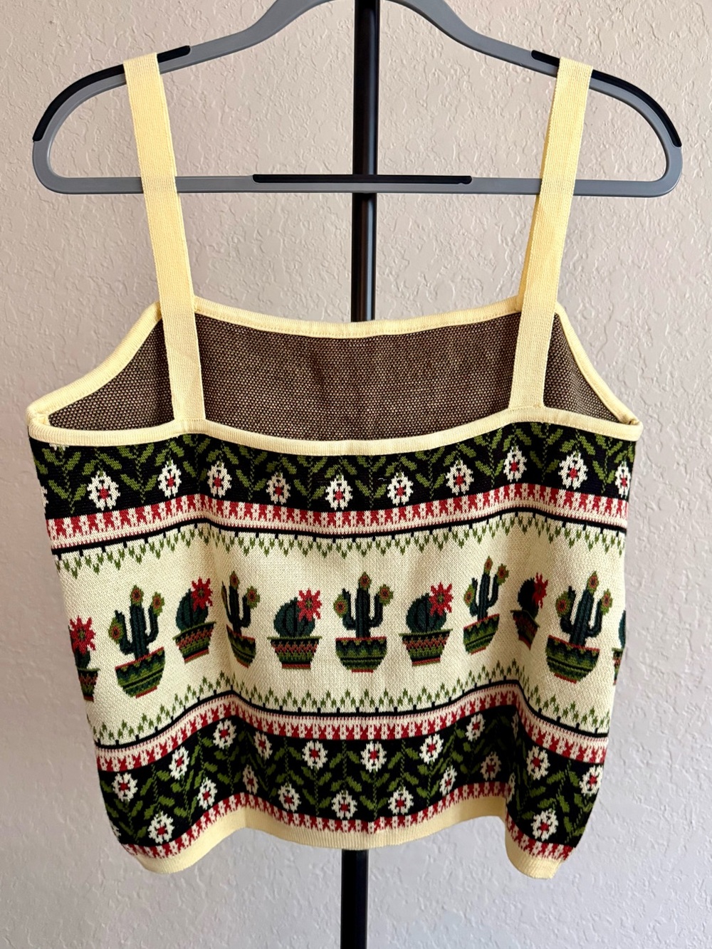Pilcro Anthropologie Cactus Fair Isle Knit Cropped Tank Top Size XL NWT $68 - Picture 8 of 11